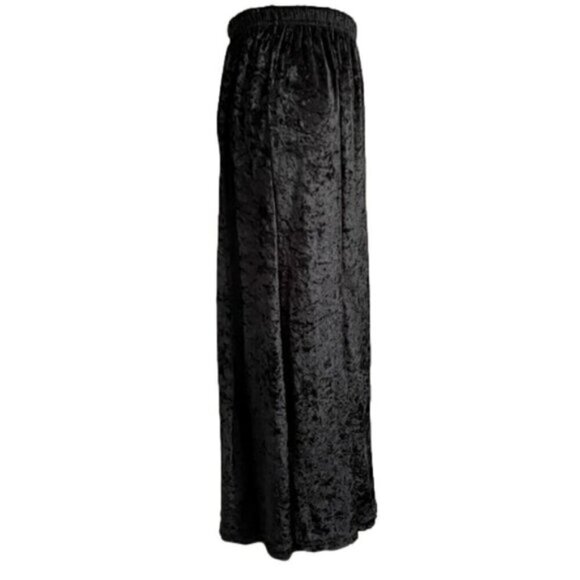 Vintage Black Crushed Velvet Maxi Long Skirt - Medium - Picture 3 of 7